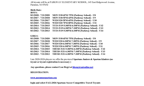 TRYOUTS for Fall 2026  CLICK HERE TO LOGIN & REGISTER